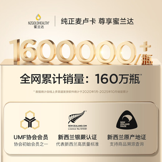 Miranda (NZGOLDHEALTH) New Zealand imported Manuka honey UMF5+250g*2 New Year's Day gift box gift New Year's gift for elders