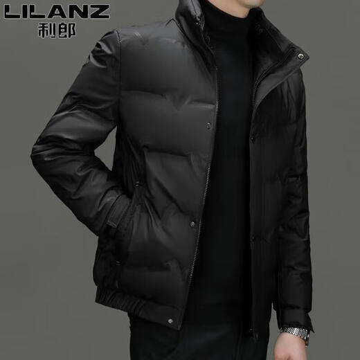 利郎（LILANZ）羽绒服男士冬季立领商务休闲中青年短款轻薄羽绒服时尚外套男 黑色2369 M (170) -