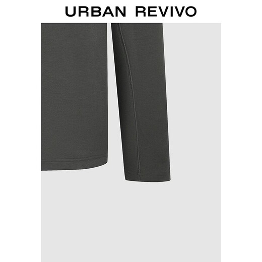 UR2026 spring new men's casual functional simple basic round neck long-sleeved T-shirt UMT460006 dark gray L