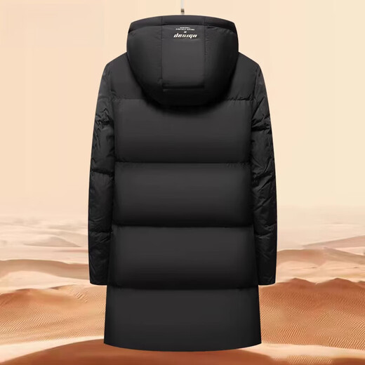 KBXNG劲霸高端男士新款商务连帽羽绒服男冬季爸爸装中长款加厚保暖防寒 军绿色 L 175