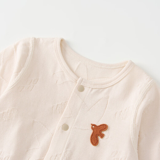 Tongtai (TONGTAI) baby jumpsuit summer thin pure cotton newborn cute clothes baby outing jacquard rompers apricot 59cm