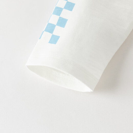 DAVE&BELLA children's long-sleeved T-shirt 2026 spring new pure cotton boys' bottoming shirt boys' tops children's pullover steam white ready stock 73 cm (recommended height 66-73cm)