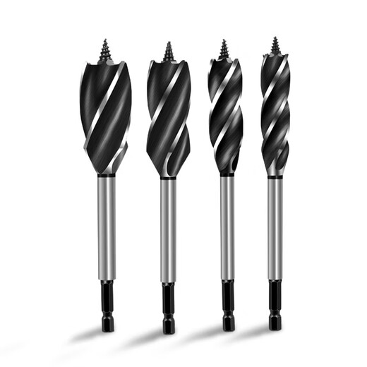 Woodworking drilling bit four-slot four-edged drill wood punching hexagonal handle door lock drawer support reamer drill extension drill 12mm woodworking four-edged drill bit