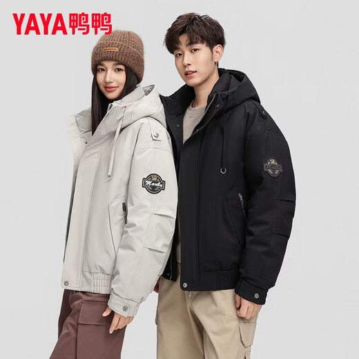 YAYA Walking Series Down Jackets for Men and Women 2026 New Couple Winter Casual Hooded Warm Jacket Black S/165