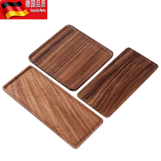 Tuojin walnut rectangular tray dry tea tray cake bread breakfast snack tray hotel supplies restaurant tea tray walnut square tray