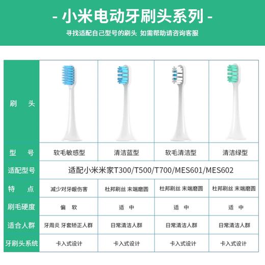 Avode adapts to Xiaomi electric toothbrush head T300/T500/T700/MES601/MES602 Mijia Youth Edition MI replacement head original high quality soft bristles cleaning adapts to T300/T500/T700 8 pieces