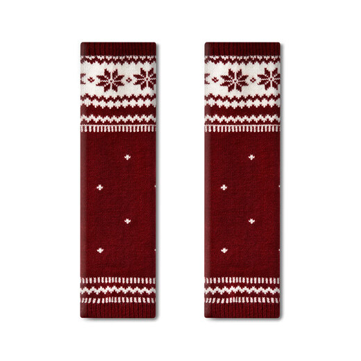 Pami Fair Isle Gray Socks Women's Spring and Summer Bubble Socks Japanese Warm Leg Covers with Snow Boots Spring Mid-calf Stockings Red - Pack 1 Pair One Size