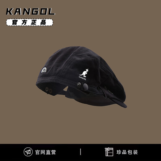 Kangol official spot retro newsboy hat female beret seaside travel forward hat painter black one size fits all 56-60cm) one size