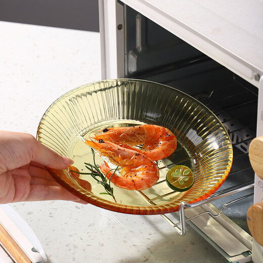 EKCO American Corning glass tableware amber bowl fish plate household tempered glass bowl high temperature resistant instant noodle bowl salad plate large plate * 4 pieces 1120ml