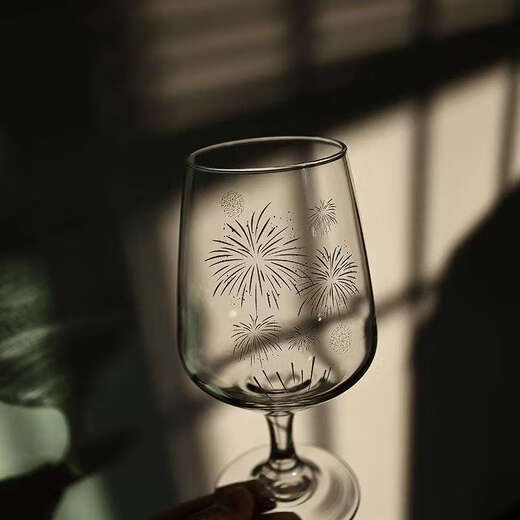 Yusen Yihuo to the stars, all your wishes come true flower glass wine glass goblet champagne glass commercial firework glass goblet 480ml