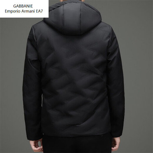Emporio Armani EA7 Armani Winter Casual Hooded White Duck Down Herren leichte warme Daunenjacke Trendy Korean Herren Loose Beige M Geeignet für 100-120Jin Jin entspricht 0,5 kg