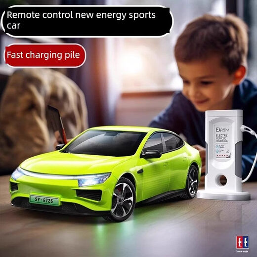 Shantou Lincun Double Eagle New Energy Remote Control Sports Car Children's Day Gift Boy RC Racing 05 New Energy Sports Car - Nebula White Free Fast Charging Charging Pile