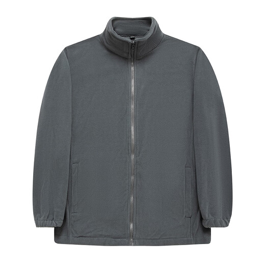 Dibinze Men's Spring and Autumn Outdoor Casual Jacket Fat Guy Loose Removable Fleece Liner Jacket Gray XL