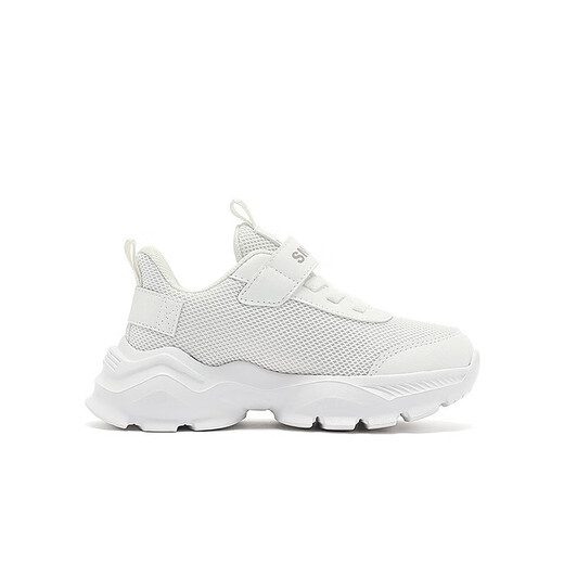 Snoopy (SNOOPY) 50% off children's shoes, boys' non-slip casual shoes, spring and autumn new children's sports shoes, medium and large children's discount, white, size 26, inner length is about 161mm