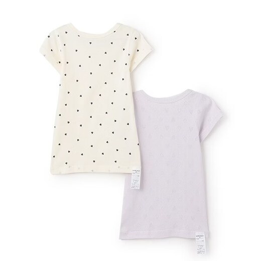 MIKIHOUSE children's short-sleeved T-shirt Putiman weak acid underwear 2P set (90cm-130cm) 2 pieces Japan direct mail 03. Off-White (Girl) 110