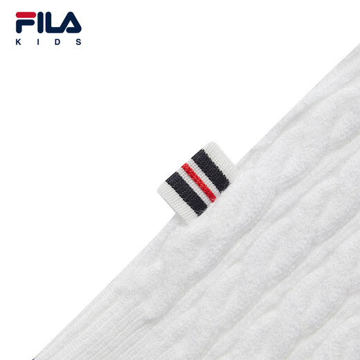 FILA Children's Clothing Sweater 2026 Spring New Boys' V-neck Pullover Woolen Vest Jade White-WT 150