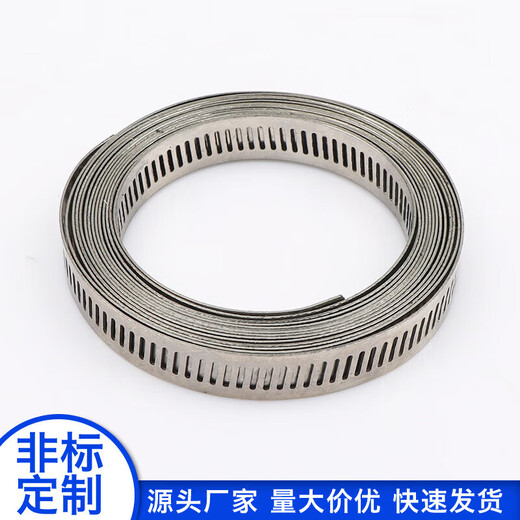 Xu ordered 304 stainless steel homemade American hose hoop clamp large pipe clamp perforated steel belt pipe hoop coil with binding belt 10 hoop heads for 12.6mm