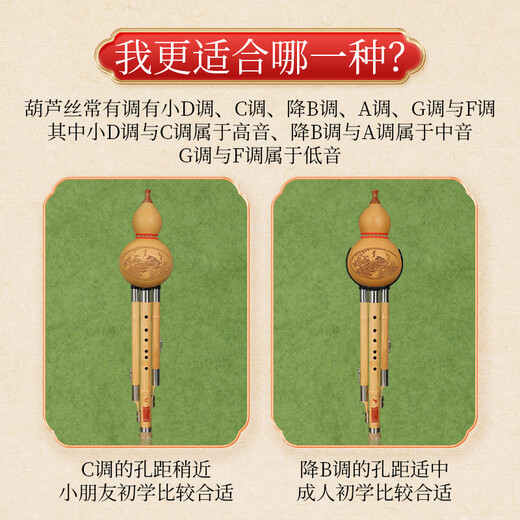 Swan (SWAN) H31 Hulusi Nanzhu anti-fall C key children primary school students beginners practice three-note double white copper performance grade Hulusi