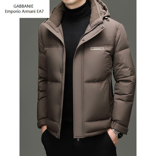 Emporio Armani EA7 Armani high-end men's down jacket winter new middle-aged business casual warm thickened 90 duck down jacket light khaki M recommended weight 100-120Jin Jin equals 0.5 kg