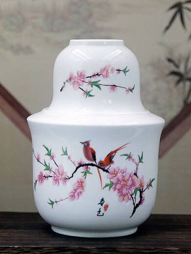 Yonghuan purchase products ceramic half pound wine warmer, wine warmer, hot wine pot, hot wine pot, family traditional hot water and wine HL half Jin Jin equal to 0.5 kg wine warmer plum green