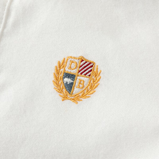 DAVE&BELLA children's shirt 2026 spring new college style boys' white shirt pure cotton children's top baby bottoming shirt off-white ready stock 120 cm (recommended height 110-120cm)