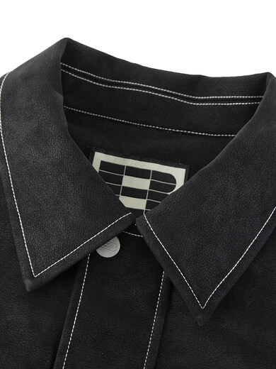 BONELESS Island of Freedom deconstructed loose-leaf punk leather jacket black XL