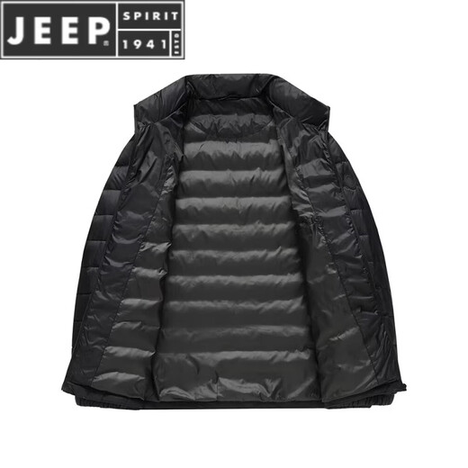 JEEP SPIRIT stand collar lightweight rib down jacket men's short 2025 autumn and winter new fashion versatile warm jacket trend light gray 5865 90 velvet + upgraded version 3XL 190/104A 165-180Jin Jin equals 0.5 kg
