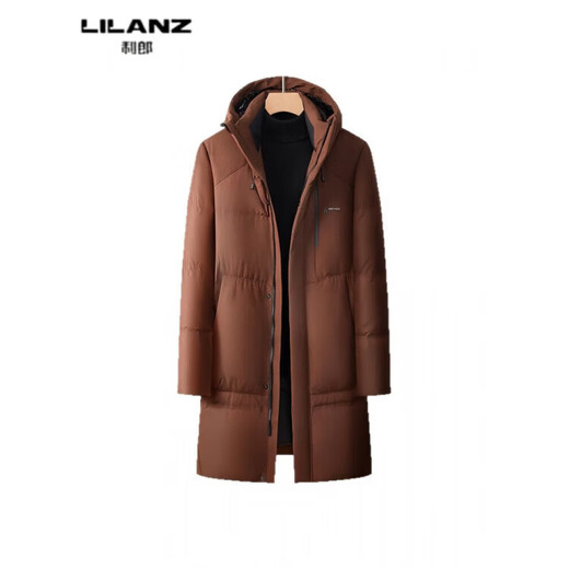 LILANZ Мужской осенне-зимний толстый пуховик 90, молодежный длинный повседневный модный теплый пиджак с капюшоном, черный 5523 со съемной подкладкой 14XL (190)
