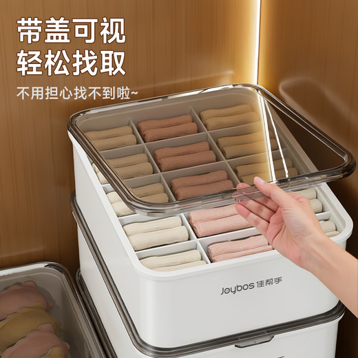 Jia helper underwear storage box home wardrobe partition for underwear and socks artifact personal clothing storage box with lid 10 compartments