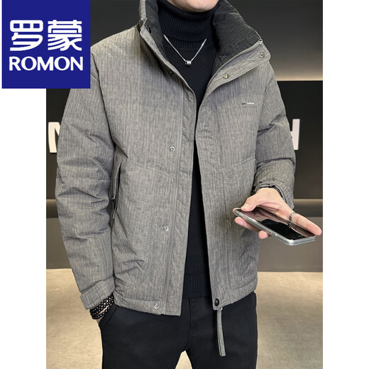 ROMON Мужской пуховик с воротником-стойкой, зима 2025, новая толстая теплая повседневная куртка, мужская одежда, черный M