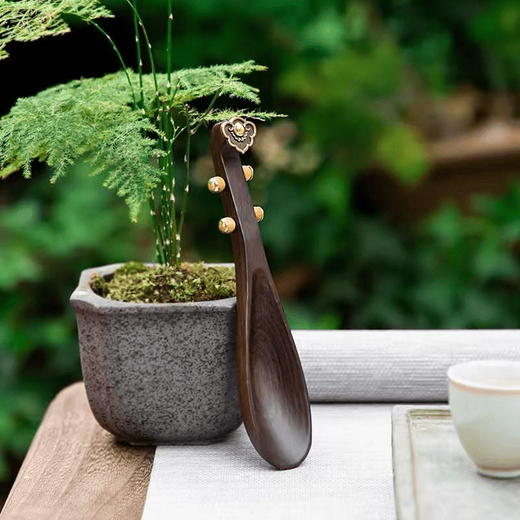Jingxiang Wooden Pipa Tea Spoon Kung Fu Tea Set Household Kung Fu Tea Ceremony Parts Solid Wood Tea Spoon Wooden Pipa Tea Spoon