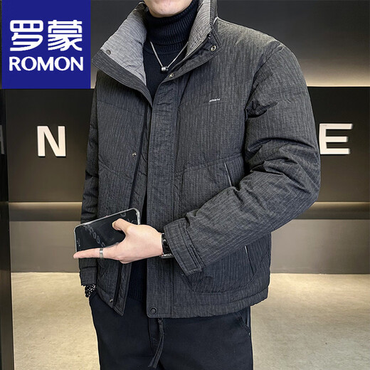 ROMON Мужской пуховик с воротником-стойкой, зима 2025, новая толстая теплая повседневная куртка, мужская одежда, черный M