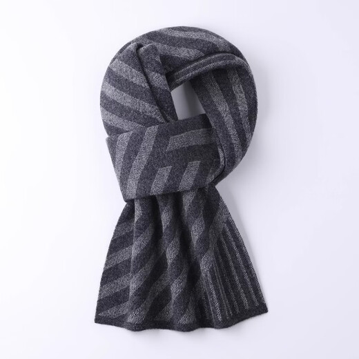 EGW international luxury brand 100% pure wool men's scarf winter 2025 new business warm gift scarf black gray gift box