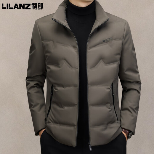 利郎商场同款男士轻薄羽绒服男立领商务休闲保暖鸭绒外套中男装90白鸭 卡其色 M 170 建议体重100-125斤