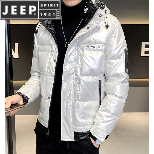 JEEP SPIRIT новый зимний парный пуховик, морозостойкий, моющийся, универсальный пуховик с капюшоном для мужчин и женщин, модный белый размер 4XL рекомендуется 155-170 Цзинь Цзинь равен 0,5 кг