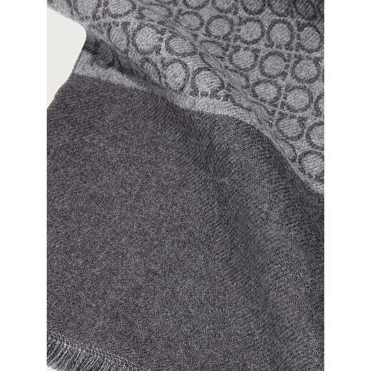 Ferragamo men's scarf warm and windproof contrasting color winter business shawl elegant gray one size