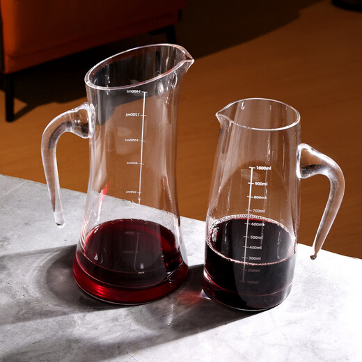 Tuojin German imported high-quality large-capacity red wine decanter with scale, crystal glass white wine dispenser, old 7-character handle with scale_single 1400ml