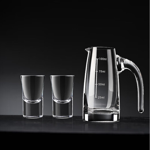 Tuojin imported quality liquor cup set gift box from Germany, custom-made glass cup, household lead-free crystal wine divider cup, one pot, six cups, 80 pots + clear cup