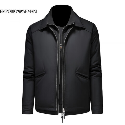 EMPORIO ARMANI Armani stand collar windproof warm fashion top business winter light luxury men's wide version down jacket 90 double zippers black XL