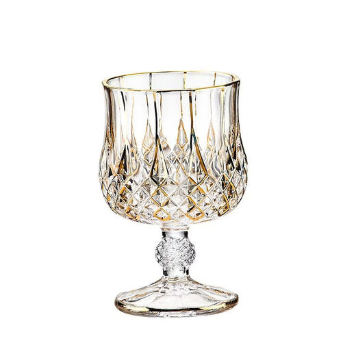Fantasy light luxury crystal glass foreign wine glass bottle household whiskey glass set spirit glass goblet high-end luxury gold-painted goblets 4 No. 8 bottles gold-painted