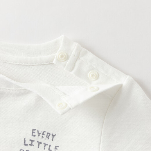 DAVE&BELLA children's long-sleeved T-shirt 2026 spring new pure cotton boys' bottoming shirt boys' tops children's pullover steam white ready stock 73 cm (recommended height 66-73cm)