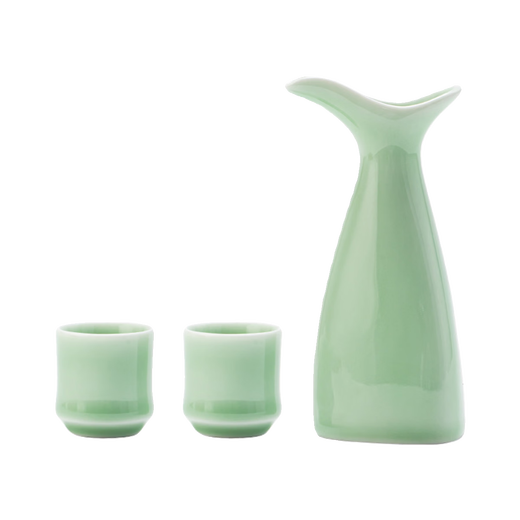 Yusenyi double-headed pot household wine divider sake pot antique wine set wine cup set white wine cup one cup double-headed pot plum green