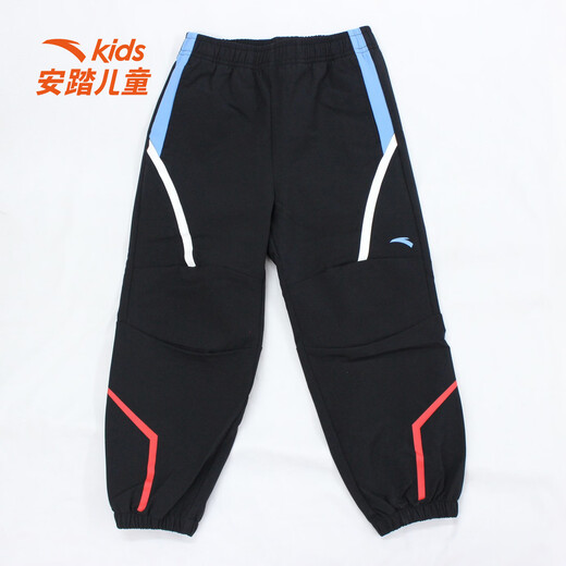 ANTA Children's Pants Boys' Wear 2026 Spring New Ultraman Cycling Series Woven Sports Pants Basic Black-1 130 cm