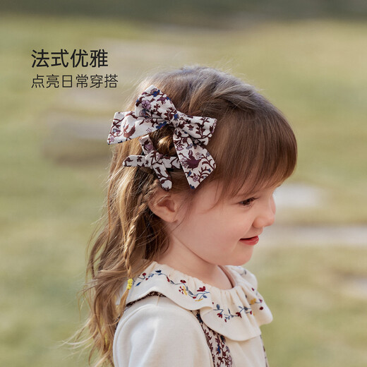 Babylove baby girl hair accessories retro princess hairpin versatile headwear bow bangs clip violet flower branch violet flower branch one size