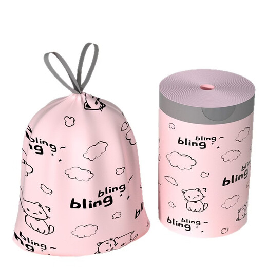 Shantou Lincun Garbage Bag Drawstring Printed Drawstring Household Thickened Affordable Kitchen Large Extra Thick Plastic Bag Thickened 1 Roll 10 Pieces No Specifications