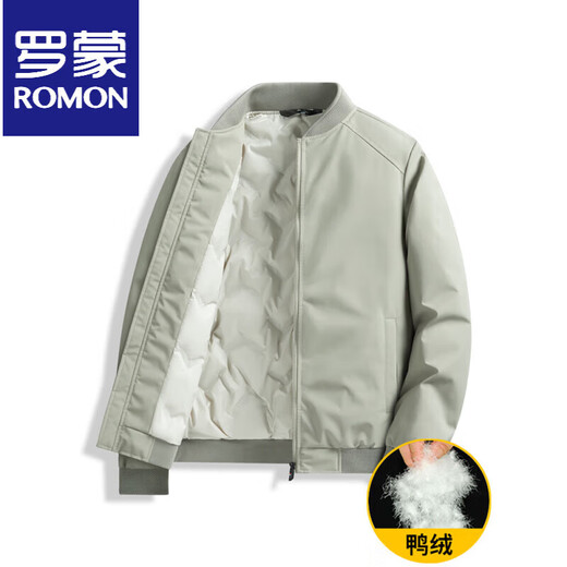 ROMON Мужская пуховая куртка осенне-зимняя утолщенная бейсбольная куртка короткая свободная зимняя одежда зимняя куртка черный утиный пух M