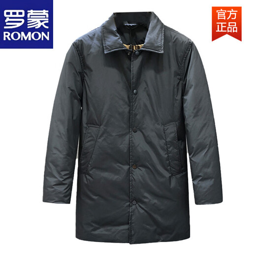 ROMON модный бренд высокого класса черный пуховик мужской средней длины простая куртка 2026 зима новая мужская утолщенная ветровка черного цвета M