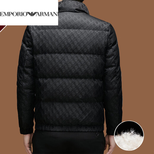 EMPORIO ARMANI Armani down jacket men's short fashion casual thickened warm and cold-proof high-end men's stand-up collar jacket white 4XL 195