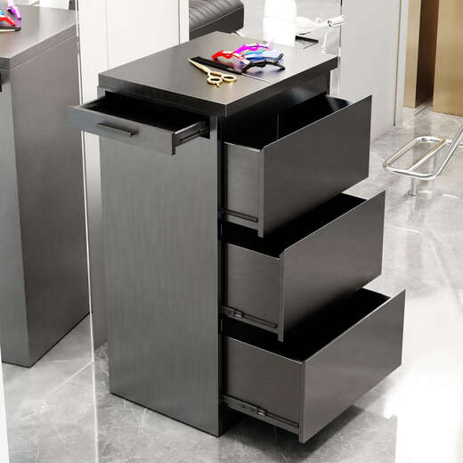 Yusenyi Hair Salon Tool Cabinet with Drawer Movable Barber Tool Cart for Commercial Use Ordinary Style + Silver Red Top Stainless Steel Tool Cabinet + Air Supply Rack 50x30 37x30x78cm