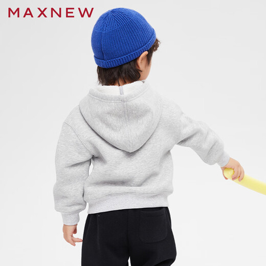 MAXNEW store same style MAEN children's clothing autumn and winter boys' sports style hooded sweatshirt thickened winter top yellow 110